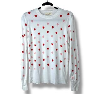 Marled by Reunited Clothing Valentine's Day Heart Detail Long Sleeve Top Small